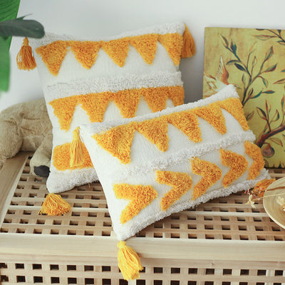 Almohada Lumbar Minimalista con Funda de Patrón Moderno - Image 2