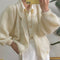 Cardigan Retro Francés con Mangas Abullonadas - Tejido Suave para Mujer