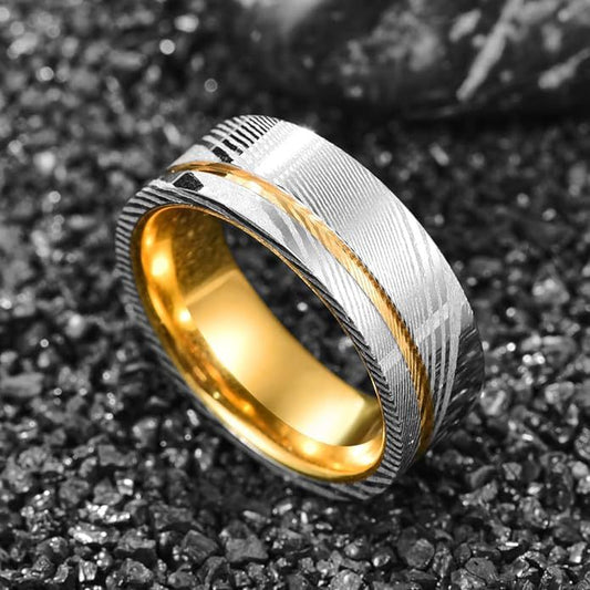 Anillo de Acero Damasceno para Hombre