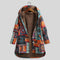Chaqueta de Algodón Talla Grande con Estampado Floral Étnico Retro