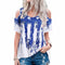 Blusa Casual Hombros Descubiertos con Estampado de Estrellas - Talla Grande