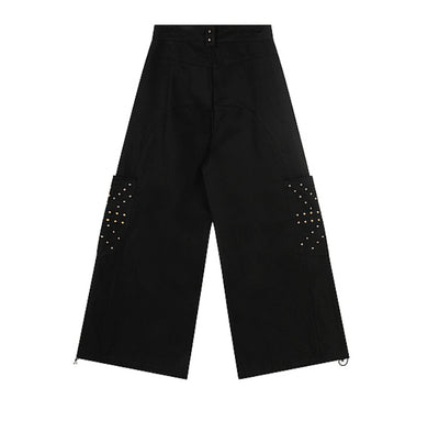 Pantalones Deportivos con Diseño Geométrico y Remaches de Moda Urbana - Image 5