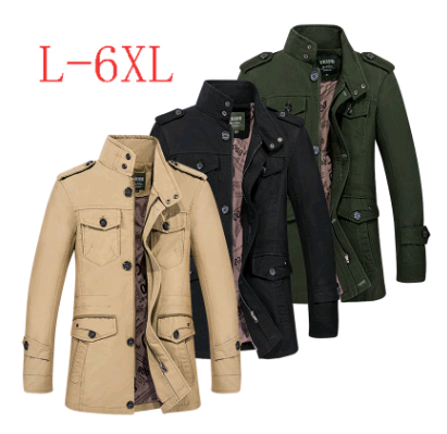 Chaqueta Casual de Algodón Lavado para Hombre - Abrigo Ejecutivo Otoño Talla Grande