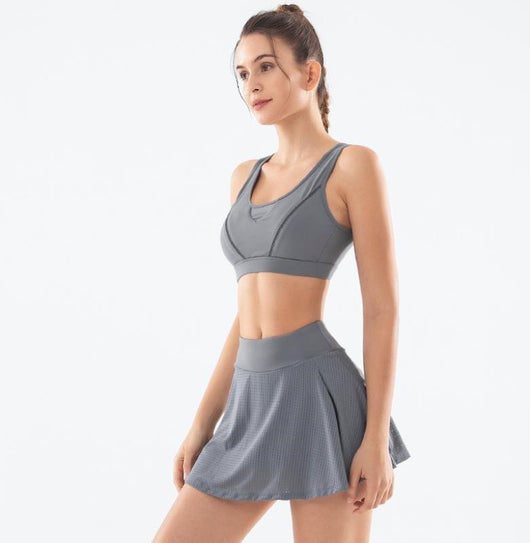 Conjunto Deportivo Yoga Mujer: Sostén Fitness y Falda Cintura Alta - Image 9