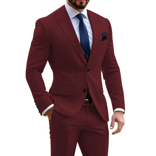 Traje Slim Fit Dos Piezas Gris para Negocios y Reuniones Profesionales