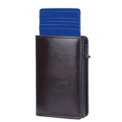 Cartera Minimalista de Cuero Engrasado con Protección Antimagnética - Image 4