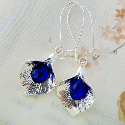 Aretes Largos de Cristal Orquídea en Aleación - Image 10