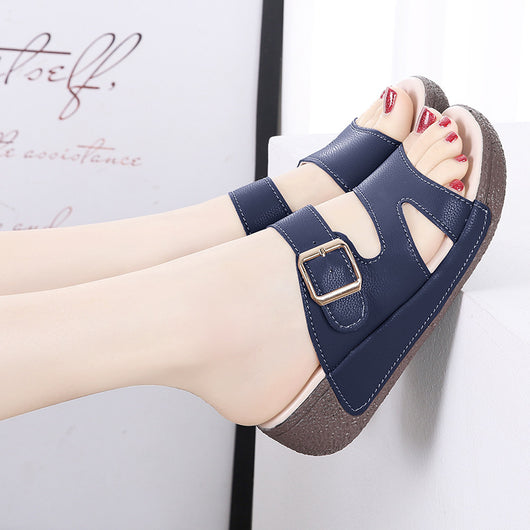 Sandalias Talla Grande Mujer Verano Suela Suave con Alzada - Image 13