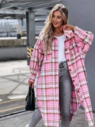 Camisa Cuadriculada Oversized de Largo Extendido - Image 7