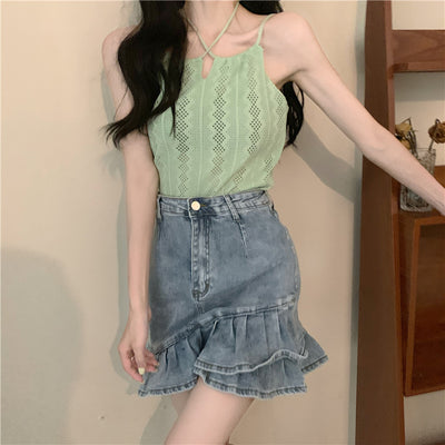 Camiseta Tejida Sin Mangas con Espalda Abierta para Primavera - Image 6
