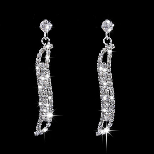 Conjunto de Joyería Nupcial con Dos Piezas y Cristales Brillantes - Image 4