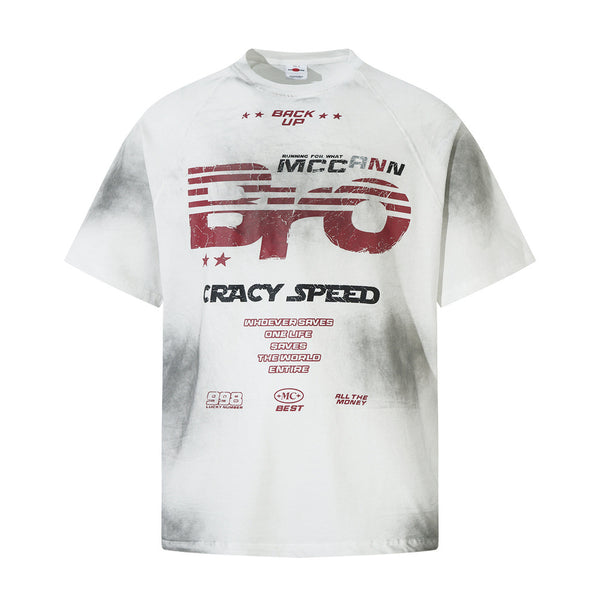 Camiseta Punk con Estampado de Letras para Hombre