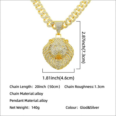 Collar Colgante Cabeza de León Diamantado 3D Personalizado para Hombre - Image 7