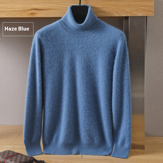 Suéter Pullover de Cuello Alto Holgado en Visón para Hombre - Invierno - Image 12