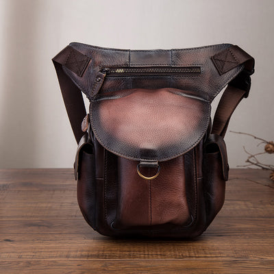 Bolsa Retro de Cuero Encerado para Cámara y Teléfono - Estilo Vintage para Hombre - Image 3