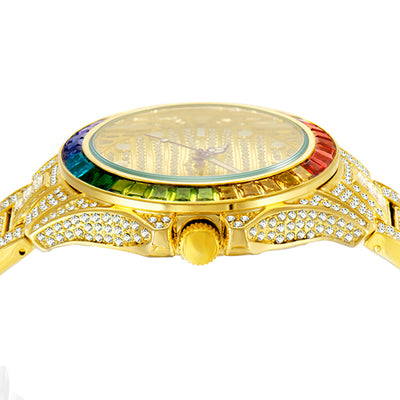 Reloj Inteligente para Hombre Arcoíris Degradado con Diamantes Resistente al Agua - Image 9