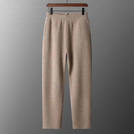 Pantalones de Cachemira Gruesa Talle Alto para Hombre