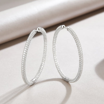 Aretes Lustrous: Conjunto de Plata S925 y Moissanita con Baño de Platino - Image 3