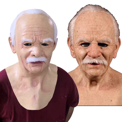 Máscara de Anciano con Cabello Blanco y Barba para Halloween - Image 7