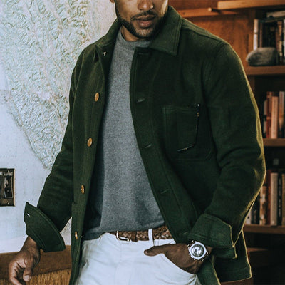 Chaqueta Casual de Hombre en Solido - Estilo Moderno con Cuello Solapa - Image 3