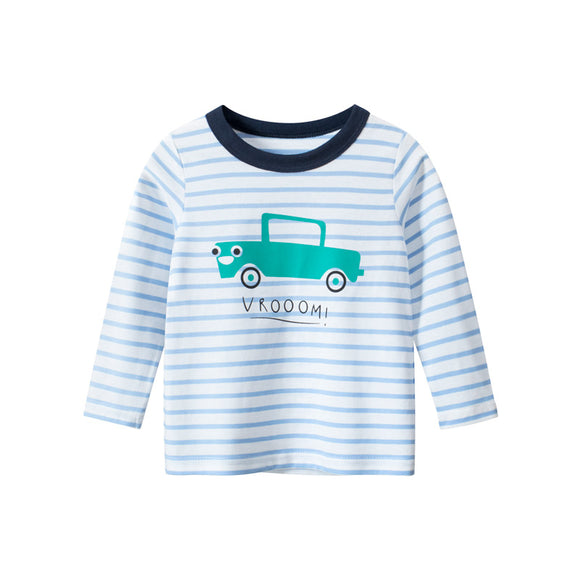 Camiseta Infantil Manga Larga a Rayas - Básico Versátil