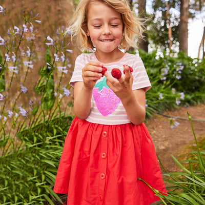 Vestido de Niña a Rayas para Verano con Manga Corta - Image 4