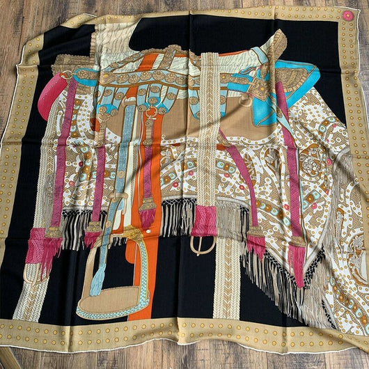 Pañoleta de seda y cachemira estampada vintage - Image 20
