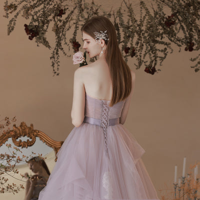 Vestido Largo Escotado en Púrpura para Mujer - Image 11