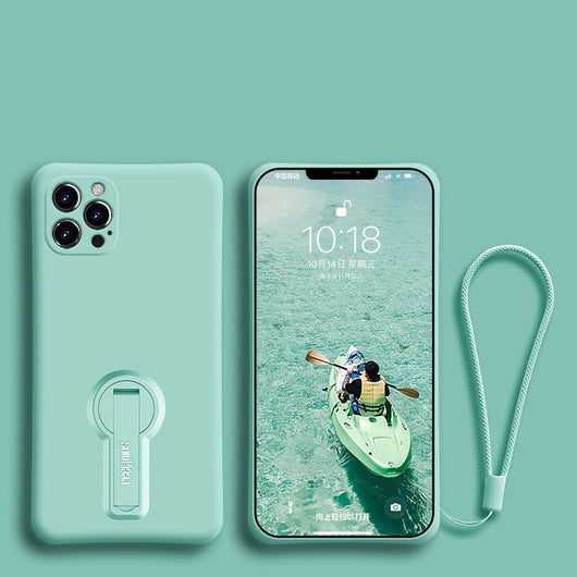 Funda Protectora de Silicona Líquida para iPhone con Soporte y Cordón - Image 19