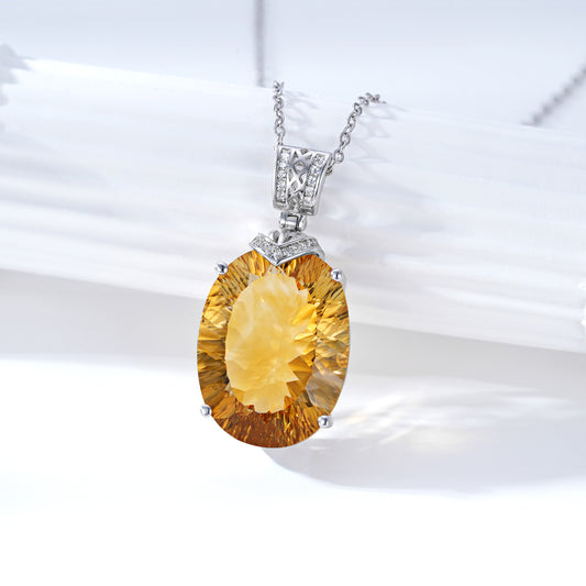 Lámpara Colgante de Citrino Natural - Lujo Elegante