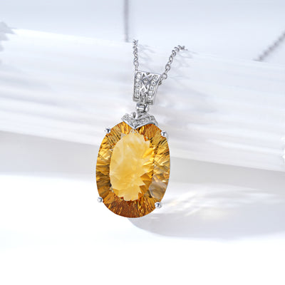 Lámpara Colgante de Citrino Natural - Lujo Elegante