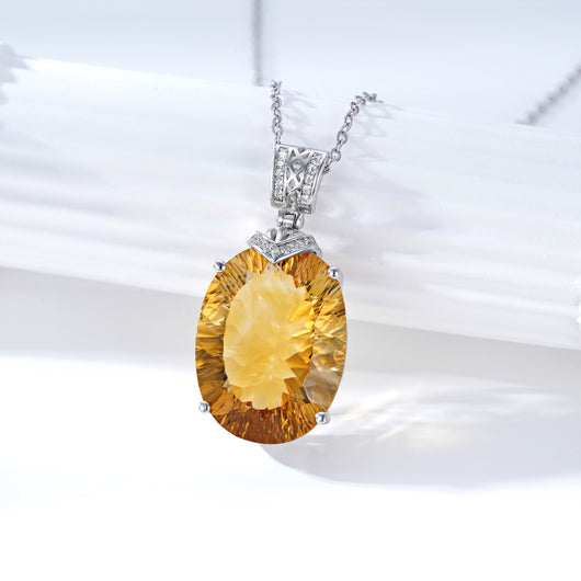 Lámpara Colgante de Citrino Natural - Lujo Elegante