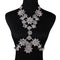 Stylish diamond-studded body chain White