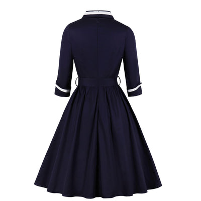 Vestido Elegante con Escote en V Profundo y Mangas Abullonadas - Image 3