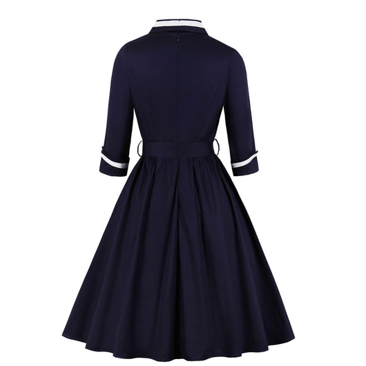 Vestido Elegante con Escote en V Profundo y Mangas Abullonadas - Image 3