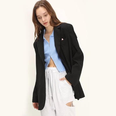 Blazer Suelto para Mujer con Hombreras y Hebilla - Diseño Versátil y Casual - Image 4