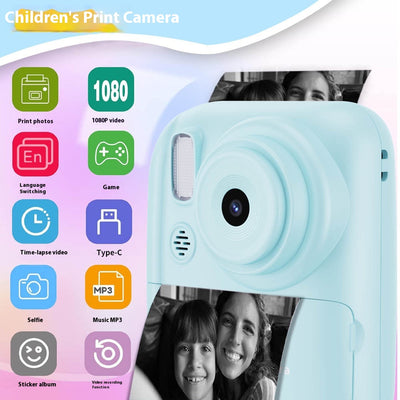 Cámara Digital Infantil HD con Impresión de Fotos
