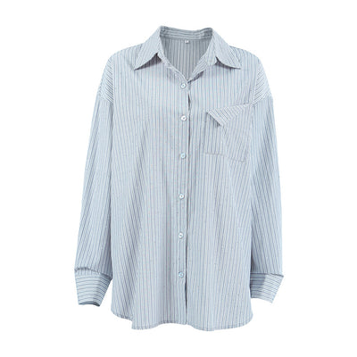 Camisa Manga Larga a Rayas con Detalles de Diamantes - Image 5