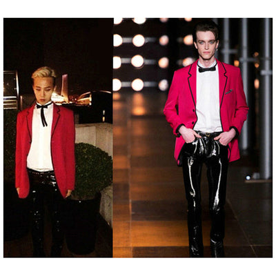 Pantalones de Cuero PU Ajustados con Espejo Brillante Negro G-Dragon - Image 13