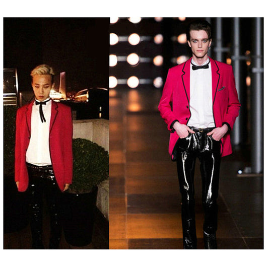 Pantalones de Cuero PU Ajustados con Espejo Brillante Negro G-Dragon - Image 13
