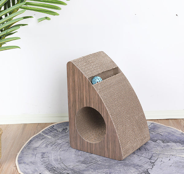 Rascador Curvo Triangular para Gatos - Afilador de Garras Premium