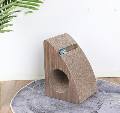 Rascador Curvo Triangular para Gatos - Afilador de Garras Premium