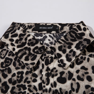 Camisa Vintage Estampado Leopardo Moda Americana para Hombre - Image 6