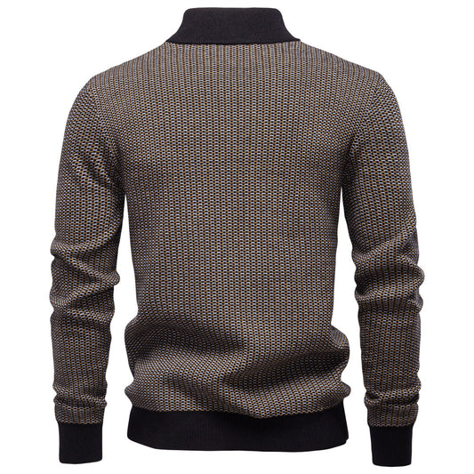 Suéter Casual para Hombre con Cuello Alto y Cierre Medio - Image 2