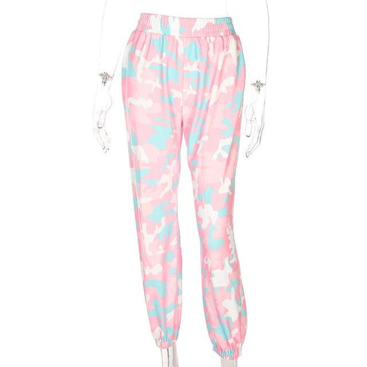 Pantalones Cargo Camuflaje Mujer - Joggers Holgados Cintura Alta Elásticos - Image 2