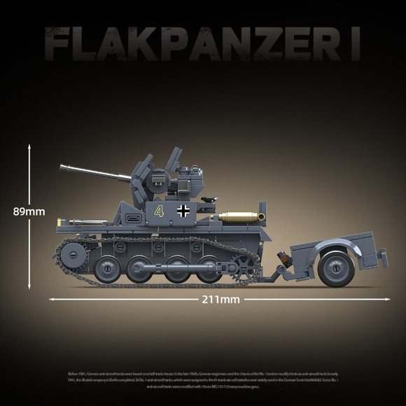 Tanque Antiaéreo Alemán Militar - Set de Bloques de Construcción Educativos