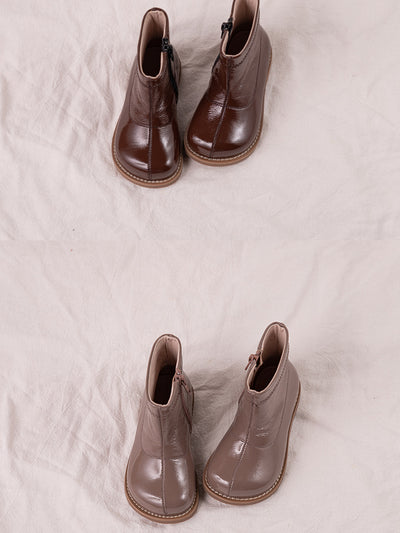 Botas Infantiles de Color Sólido - Estilo Retro para Niños - Image 7