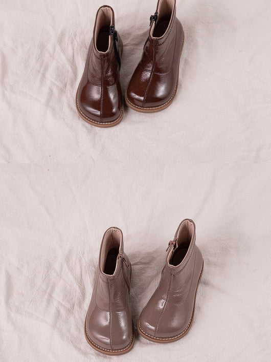 Botas Infantiles de Color Sólido - Estilo Retro para Niños - Image 7