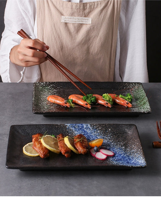 Plato Rectangular de Cerámica Estilo Japonés para Sushi y Presentación - Image 18