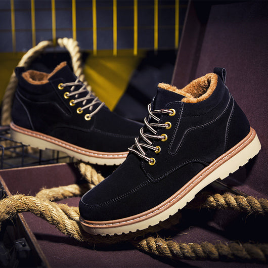 Zapatillas Altas Acolchadas en Terciopelo y Algodón